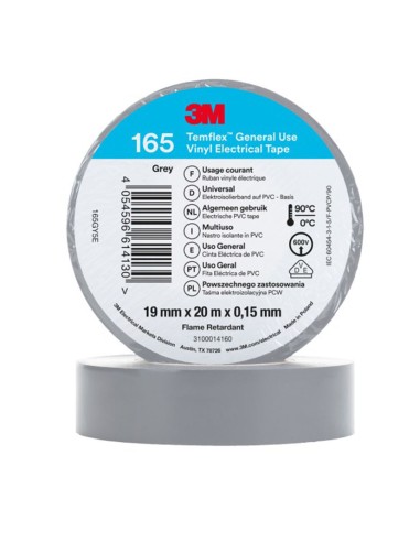 CINTA AISLANTE TEMFLEX. 19MMX20M. GRIS