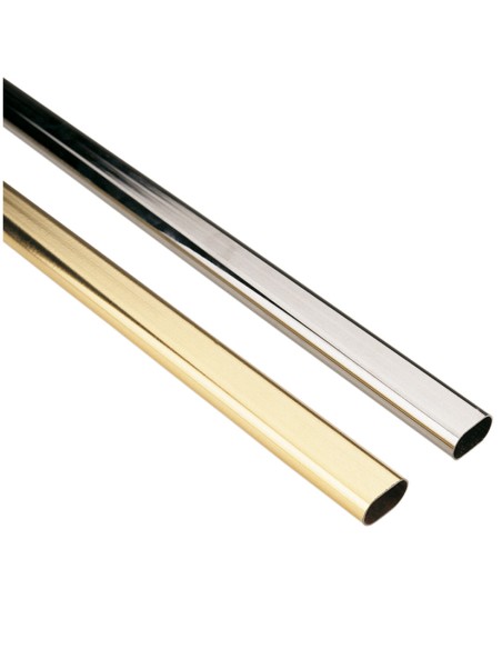 BARRA ARMARIO OVAL 25X15 2MTS CROMO