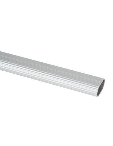 BARRA ARM.OVAL ALUM. 30x15 2M.PLATEADA