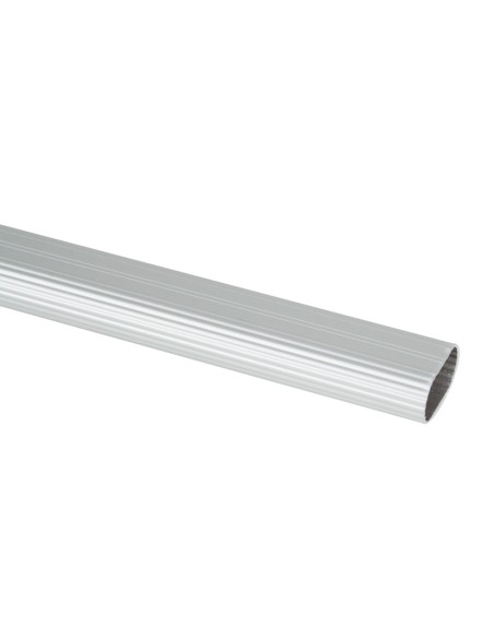 BARRA ARM.OVAL ALUM. 30x15 2M.PLATEADA