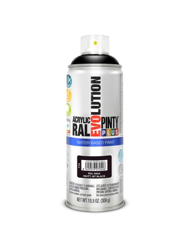 PINTURA SPRAY BASE AGUA NEGRO MATE 400ML