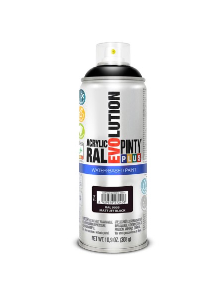 PINTURA SPRAY BASE AGUA NEGRO MATE 400ML