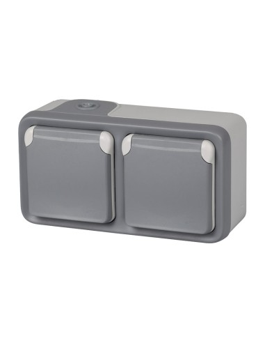 BASE ENCHUFE DOBLE EXTER.IP55 SER. PLEXO