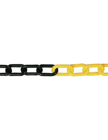 CADENA PLAST.6MM.AMARIL./NEGRO 25M
