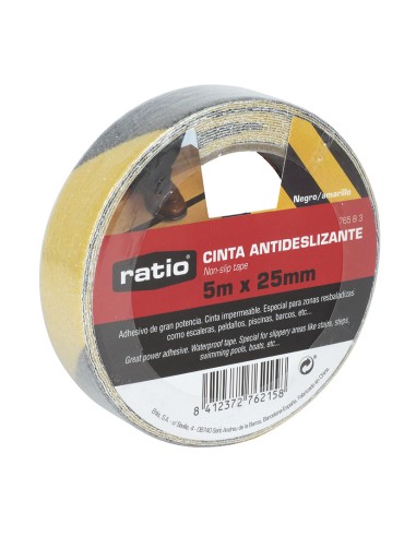 CINTA ANTIDESLIZ. 25MM.x5M.NEG/AM. RATIO
