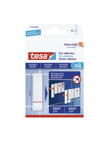 TIRAS ADHES.SUP. LISAS. HASTA 3 KG.REC.
