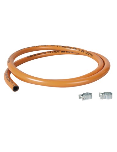 TUBO PLAST.GAS BUTA.1,5M + 2 ABRAZ.HABIT