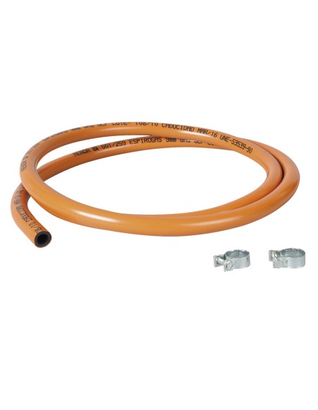 TUBO PLAST.GAS BUTA.1,5M + 2 ABRAZ.HABIT