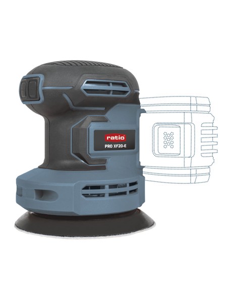 LIJADORA EXCENT.PRO XF20-E 20V S/BATERIA
