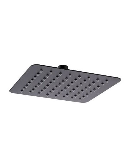 ROCIADOR DUCHA METAL INOX CUAD 25CM NEGR