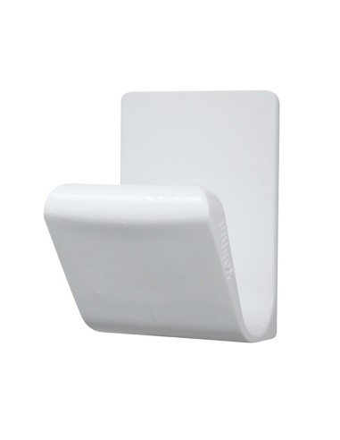 COLGADOR ADHESIVO. PLASTICO.BLCO. 1UNID.