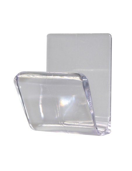 COLGADOR ADHESIVO .PLASTICO TRANSP. 1UN.