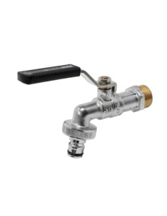 GRIFO CURVO CONEX.RAP. 1/2-3/4" MAN.INOX