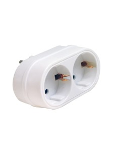 ADAPTADOR ENCHUFE FRONTAL DOBLE  BL