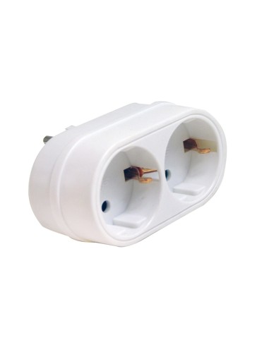 ADAPTADOR ENCHUFE FRONTAL DOBLE  BL
