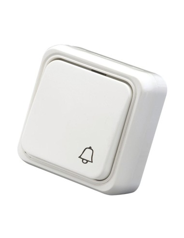 PULSADOR TIMBRE SUPERFICIE BLANCO