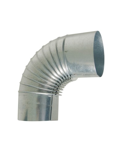 CODO 90º RIZADO ESTUFA GALV.  Ø 120 MM.