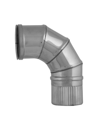 CODO 90 º TUBO PELLET. INOX. Ø 80 mm.