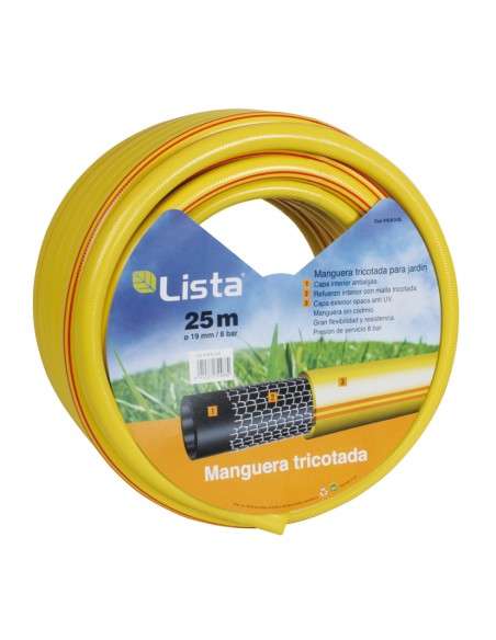 MANGUERA TRICOTADA. 19 MM X 50 M LISTA