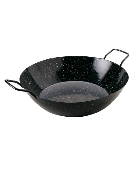 PAELLERA ESMALT.HONDA C/ASAS 34 CM.