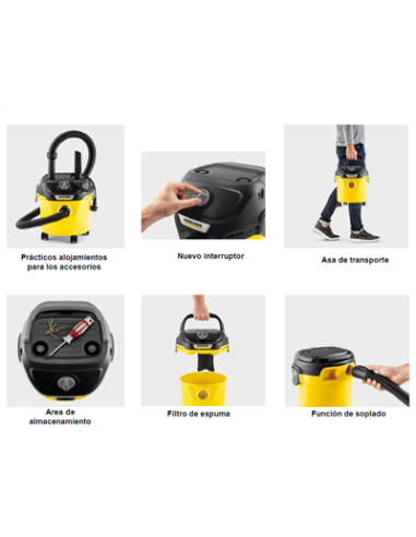 ASPIRADOR SECO/HUMEDO KWD1. 12 L.