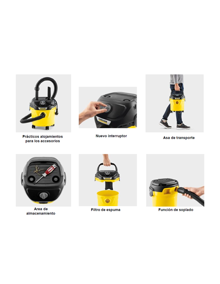 ASPIRADOR SECO/HUMEDO KWD1. 12 L.