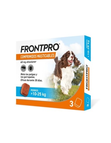 FrontPro 10-25 kg 3 Comprimidos Antiparasitarios Masticables 68 mg