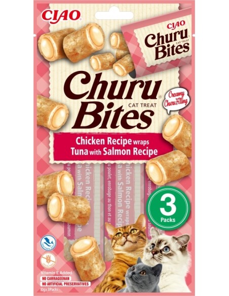 Churu Bites Receta de atún con Salmón para Gatos 3x10 gr