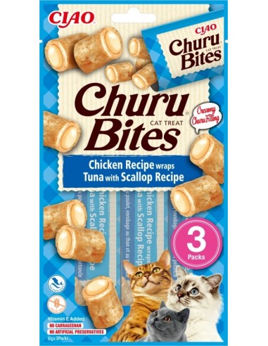 Churu Bites Receta de atún con Vieira para Gatos 3x10 gr