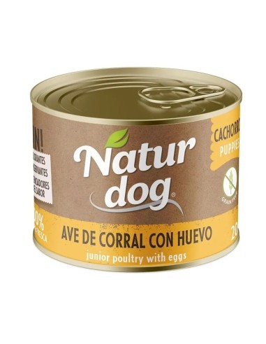 NATURDOG AVE DE CORRAL CON HUEVO 200 GR