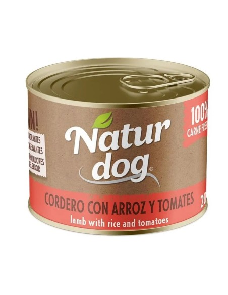 NATURDOG CORDERO CON ARROZ Y TOMATES 200 GR