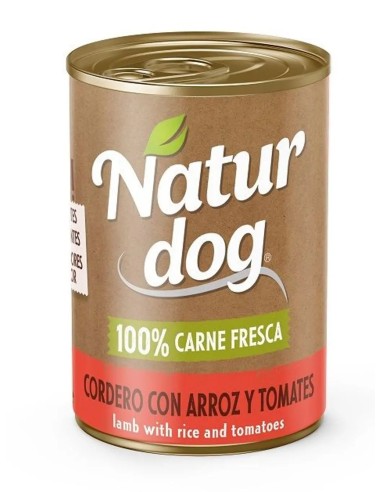 NATURDOG CORDERO CON ARROZ Y TOMATES 400 GR